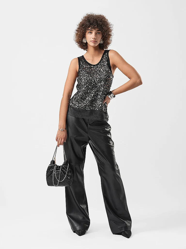 Tory Burch Fleming Mini Leder Hobo Bag Schwarz 2